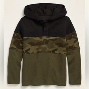 Old Navy Kids Camouflage Hoodie - Black and Olive